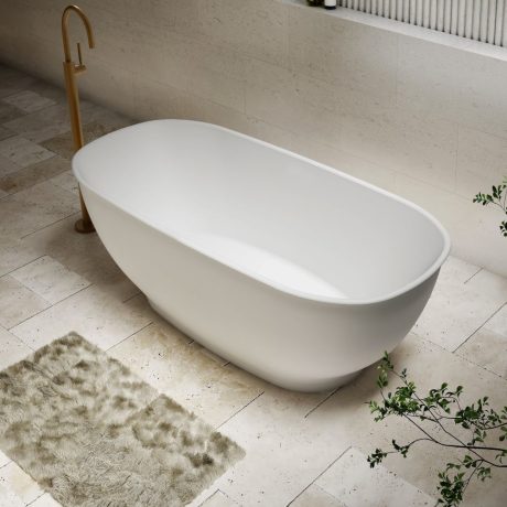 hampton freestanding bath, matte white 1700mm