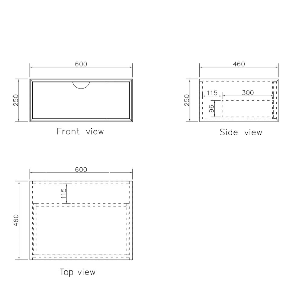 moonlight satin white wall hung cabinet 0600mm