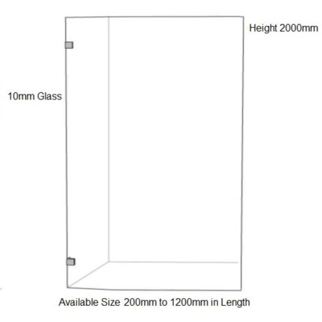 frameless walk in shower screen with brackets, light gold 0700mm