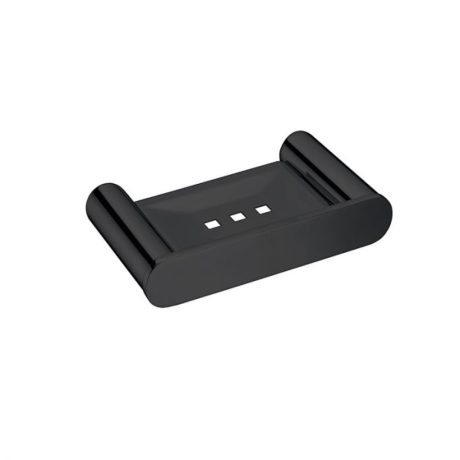 ss rund soap holder, matte black