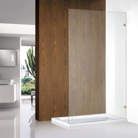 frameless walk in shower screen with brackets, light gold 1000mm