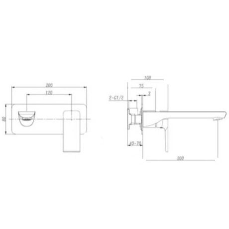 lwm wall mixer and spout, matte black