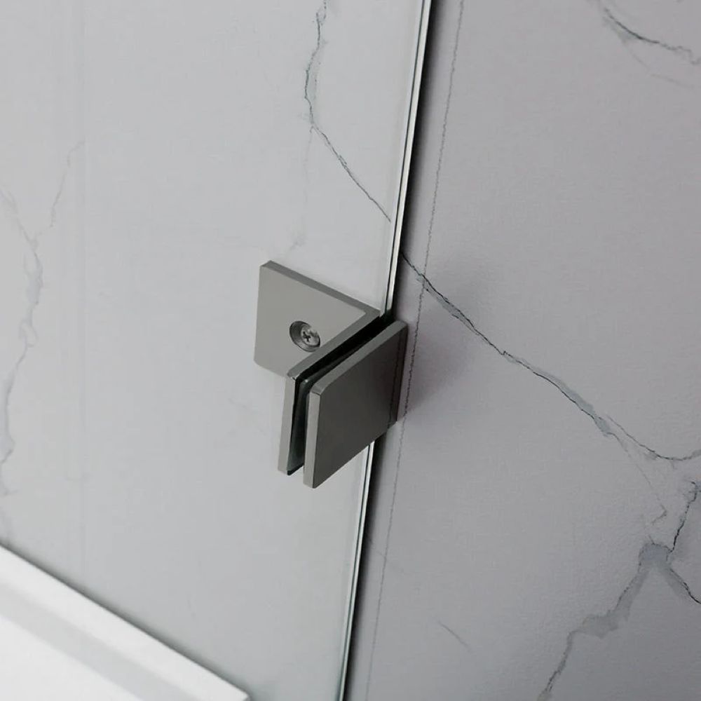 frameless curved corner single panel ub shower screen, gun metal 1200mm