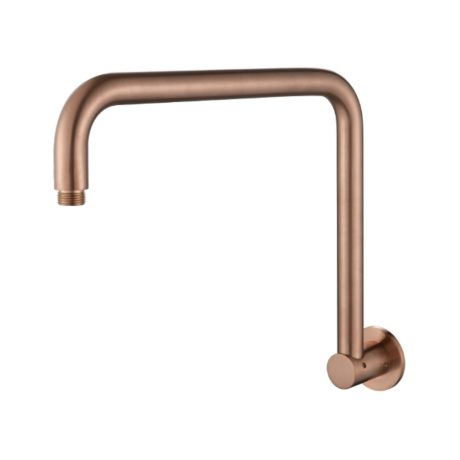 high rise round shower arm, champagne