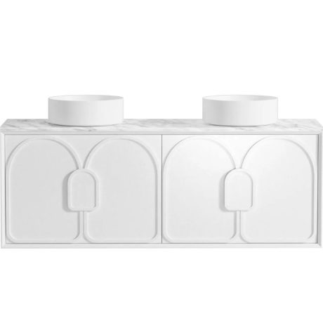 laguna mark ii wall hung vanity, satin white 1500mm cabinet only