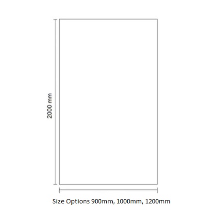 frosted walk in frameless shower screen with brackets, chrome 1200mm