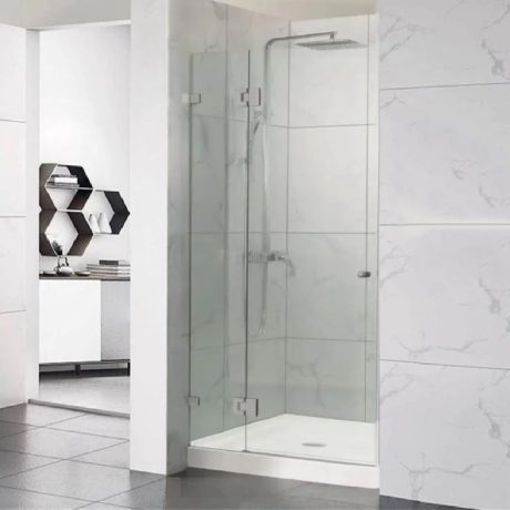 frameless wall to wall with hinge door, brushed nickel 1300mm