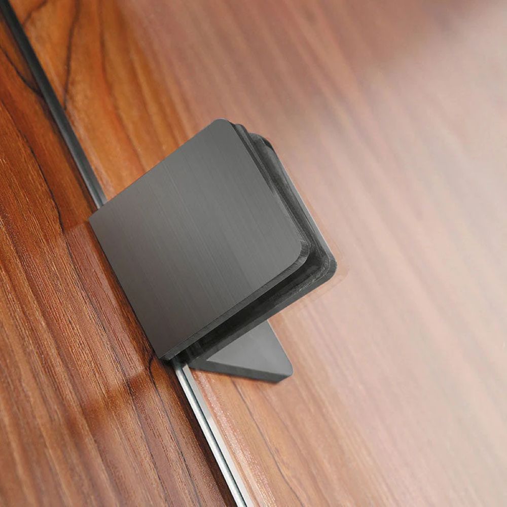 frameless curved corner single panel ub shower screen, gun metal 1200mm