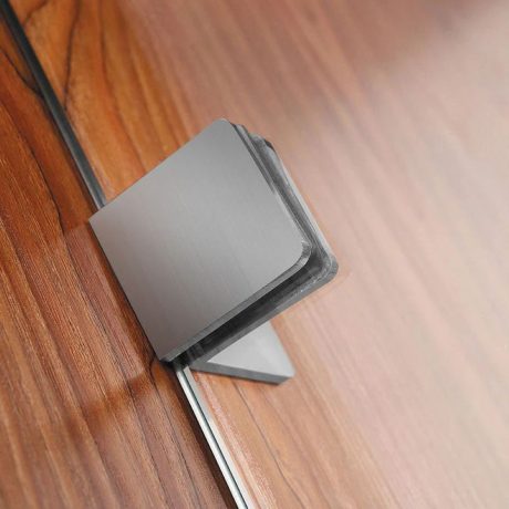 frameless curved corner single panel ub shower screen, brushed nickel 1100mm