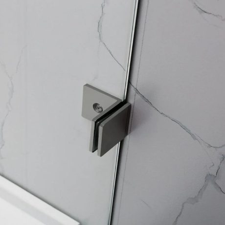 frameless curved corner single panel ub shower screen, gun metal 1000mm