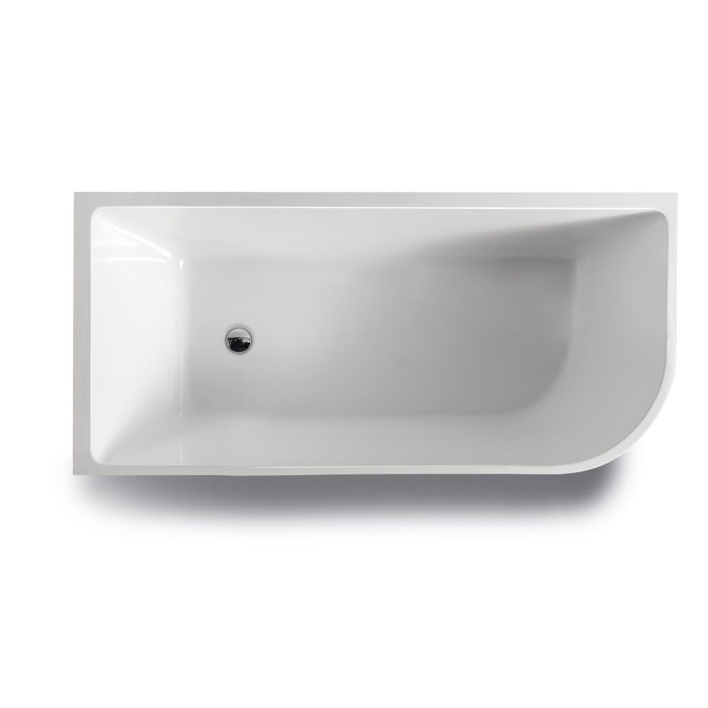 modica left corner freestanding bath, gloss white 1400mm