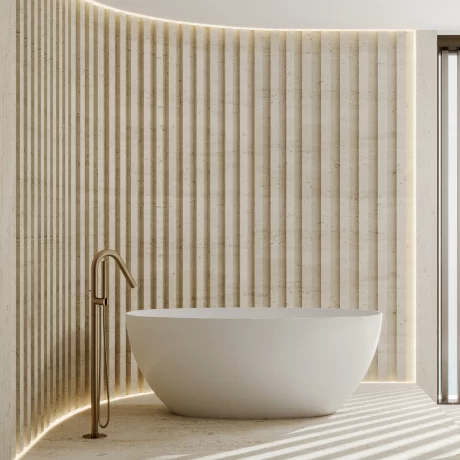 cassa freestanding egg shell bath, gloss white 1500mm