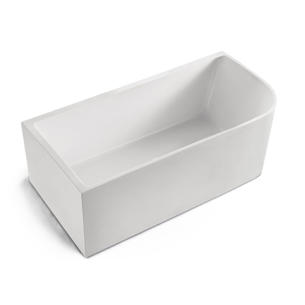 modica left corner freestanding bath, gloss white 1400mm