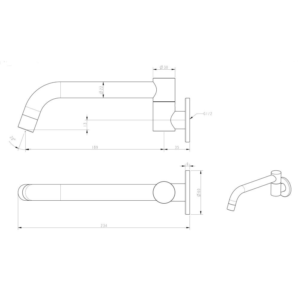 cioso swivel bath spout, rosa