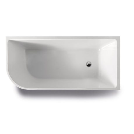 modica right corner freestanding bath, gloss white 1500mm