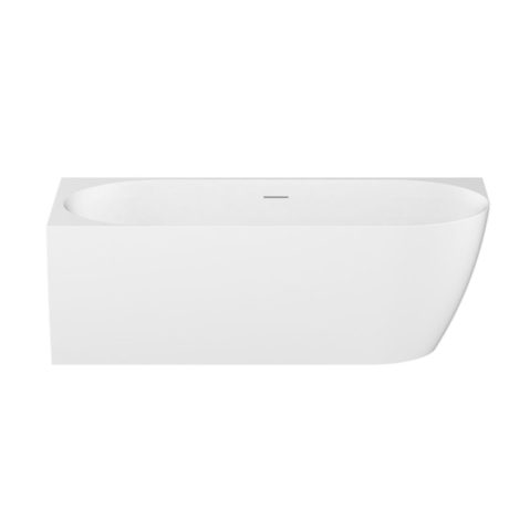 glacier left corner bath, gloss white 1700mm