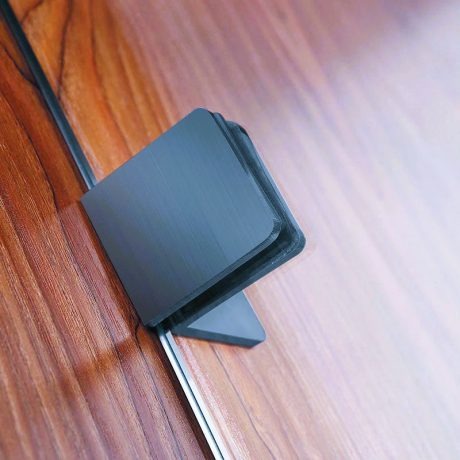 frameless curved corner single panel ub shower screen, matte black 1200mm