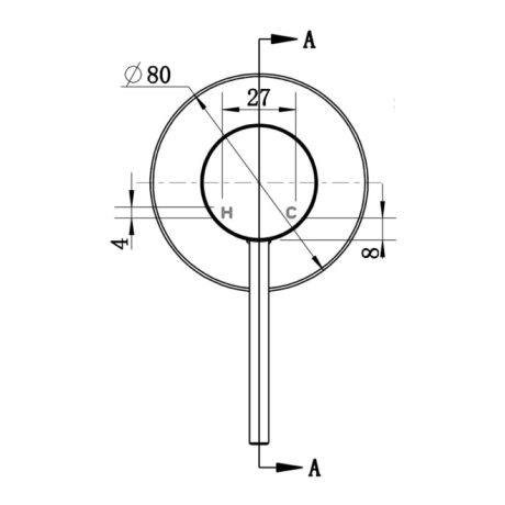 star mini shower mixer 80mm, pvd champagne
