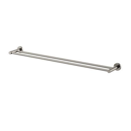 mirage double towel rail, pvc brushed nickel 750mm