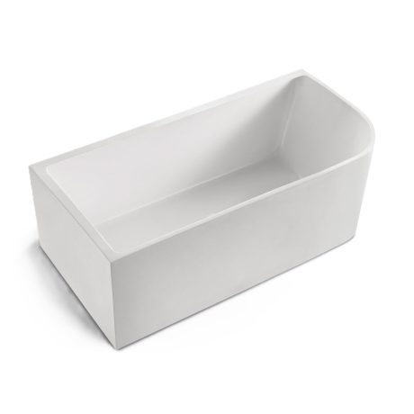 modica left corner freestanding bath, gloss white 1700mm