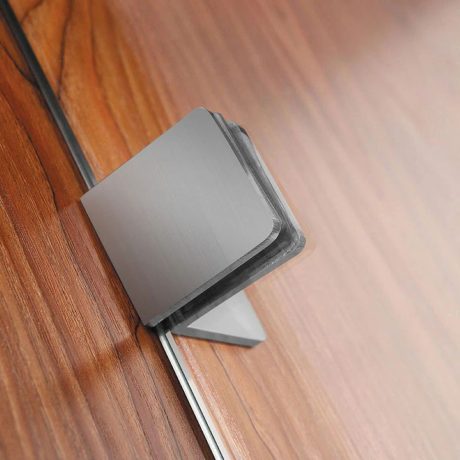 frameless square corner shower screen with hinge door, brushed nickel 0900 x 0900mm