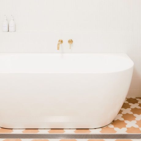 glacier back to wall bath, gloss white 1700mm