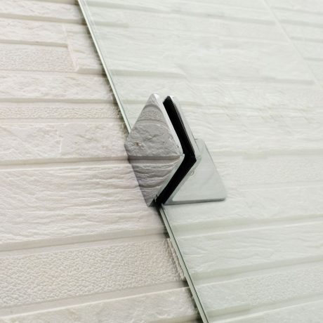 frameless square corner shower screen with hinge door, chrome 0950 x 0950mm