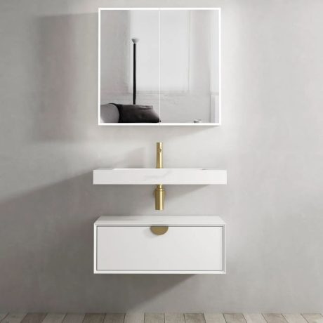moonlight satin white wall hung cabinet 0750mm