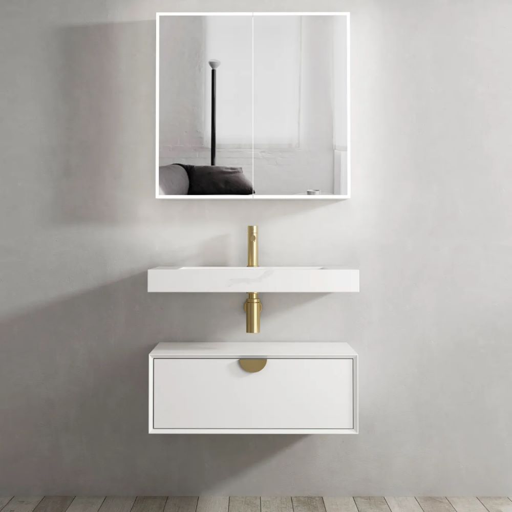 moonlight satin white wall hung cabinet 0750mm