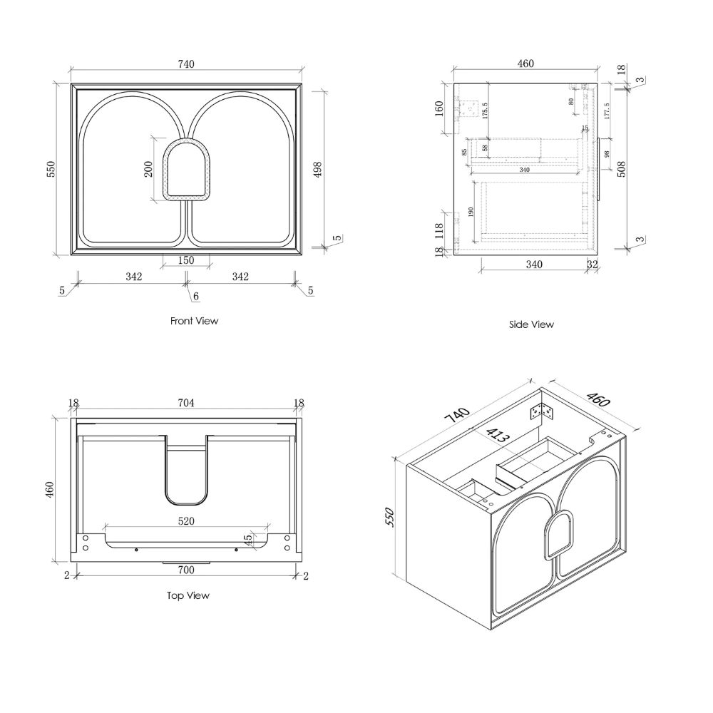 laguna mark ii wall hung vanity, natural american oak 0750mm cabinet only