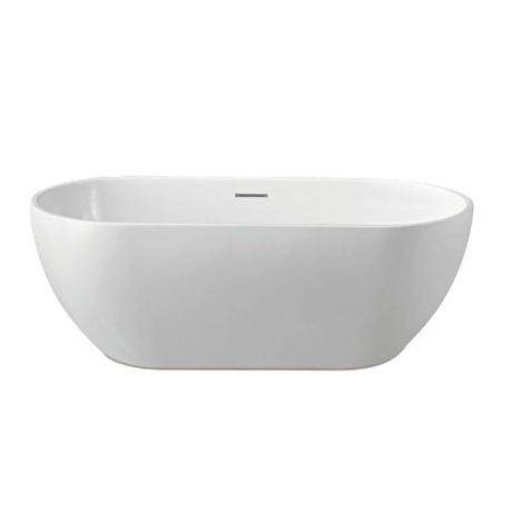 mila egg shape freestanding bath, gloss white 1700mm