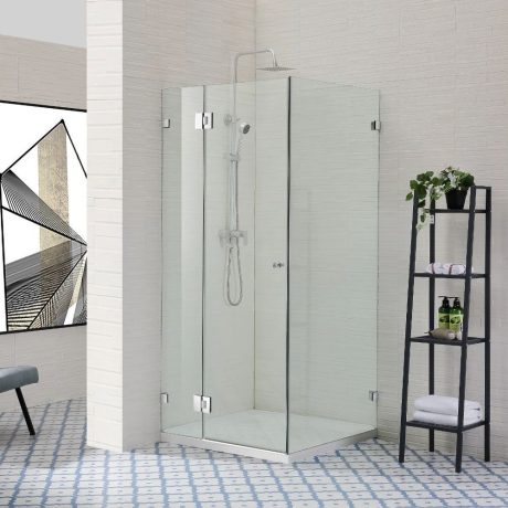 Frameless Square Pivot Door Shower